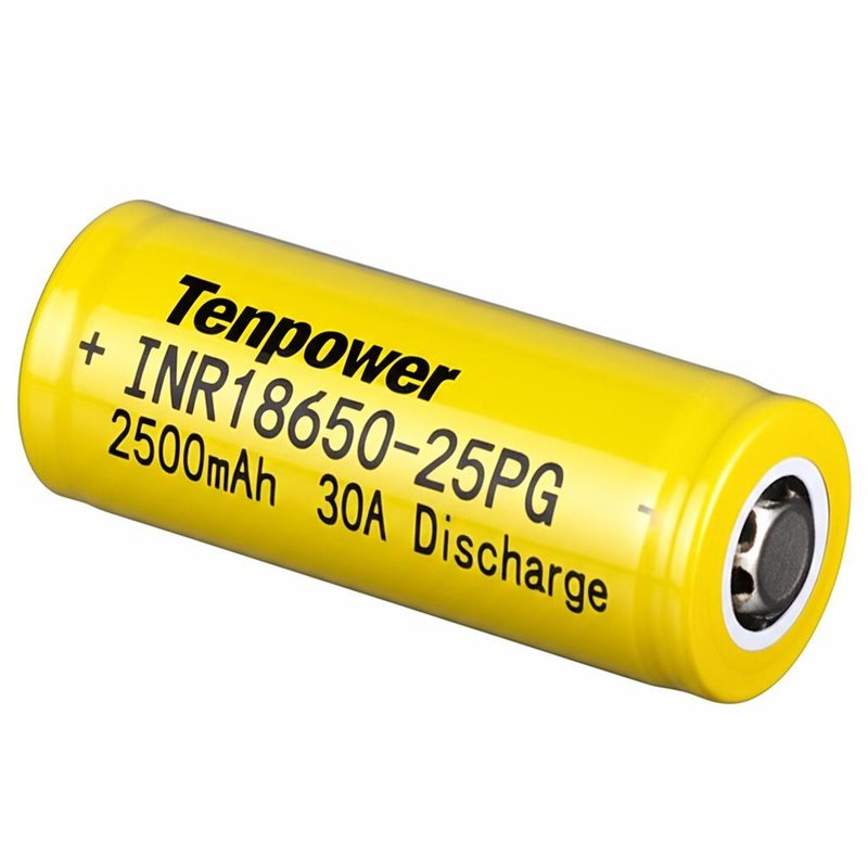 Tenpower Tenpower INR18650-25PG 3.6V Cylinder Lithium Ion Battery 2500mAh 30A ...